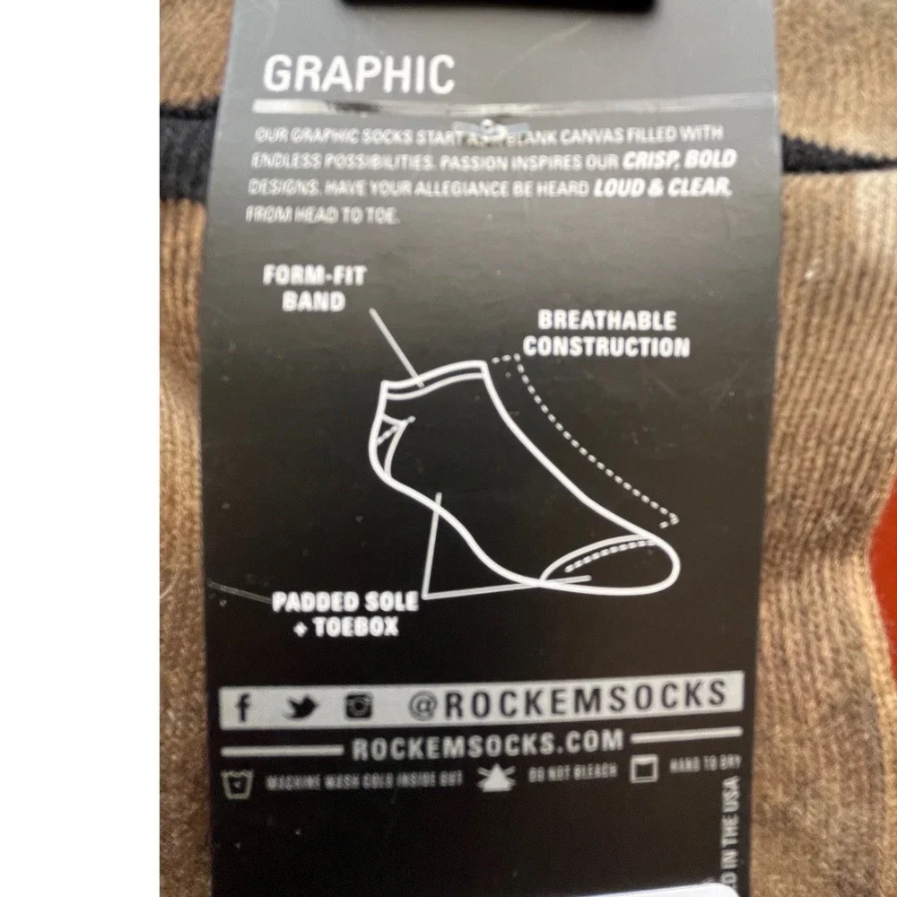 NEW WITH TAGS Rock Em Socks Vegas Golden Knights‎ NHL Graphic Low Cut Socks L/XL